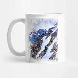 Snowy Mountains Abstract. For Mountain Lovers. Mug